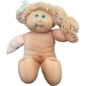16" Vintage Cabbage Patch Kids Doll Yarn Hair Green Eyes Signed Xavier Roberts